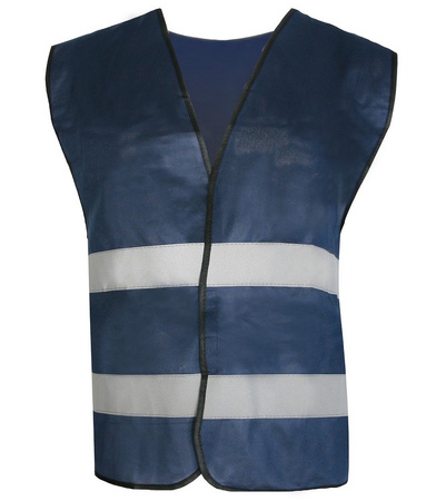 VEST/LUNA LB-01, kamizelka odblaskowa granatowa, poliester M